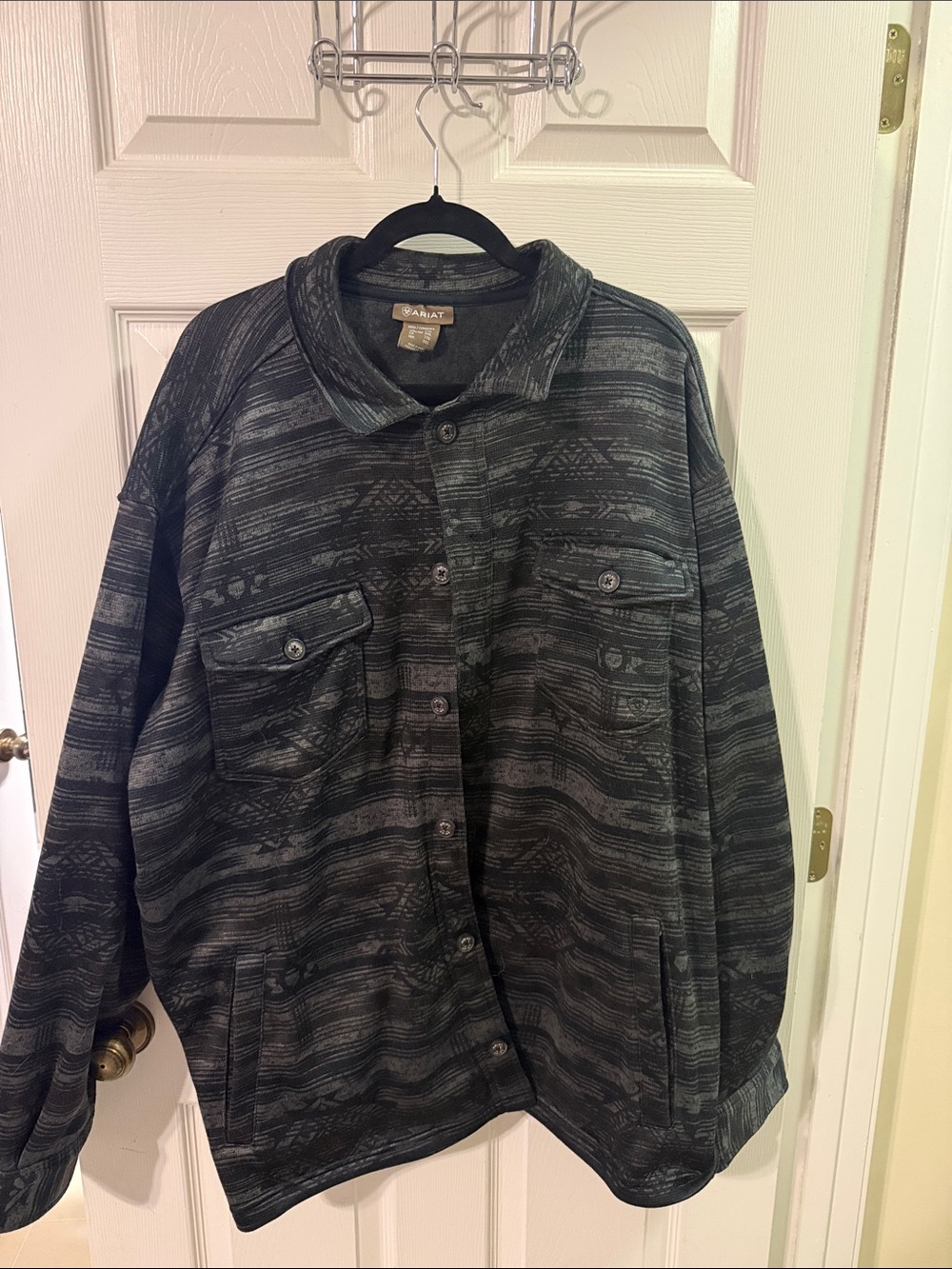 Ariat Black and Gray Patterned Lightweight Shacket
